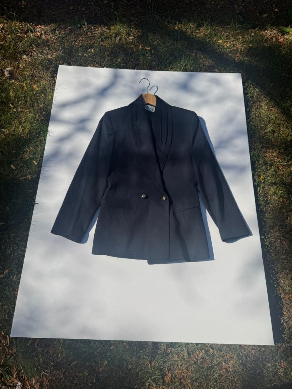 Gianni Sport 1980s Navy Double-Breasted Shawl Collar Blazer